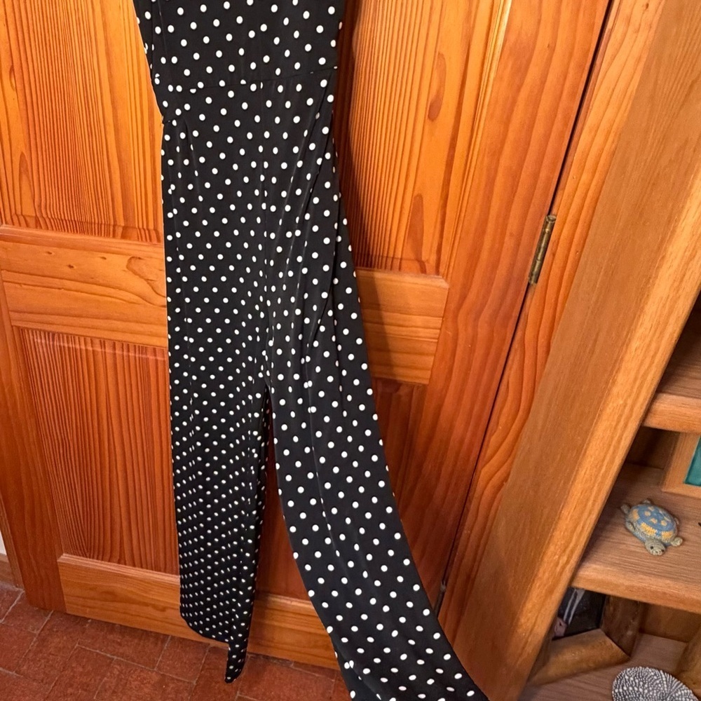 Chico's 2 Black/White Polka Dot Jumpsuit - Picture 3 of 9